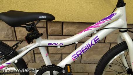Rower 20 ALUMINIOWY z przerzutkami SHIMANO NOWY Biało-fioletowo-różowy