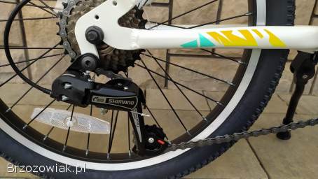 NOWY rower aluminiowy 20 cali SHIMANO 2 lata GWARANCJA biało-miętowy