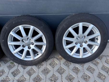 Koła letnie 5x112 R16 Audi 7,  5J ET45 66,  6 mm stan DB + 205/60 Hankook 4/5 mm