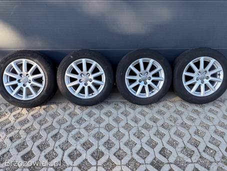 Koła letnie 5x112 R16 Audi 7,  5J ET45 66,  6 mm stan DB + 205/60 Hankook 4/5 mm