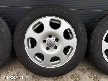 Koła letnie 5x112 R16 Audi 7J ET42 57,  1 stan DB + 205/60 Michelin 5 mm VW Skoda