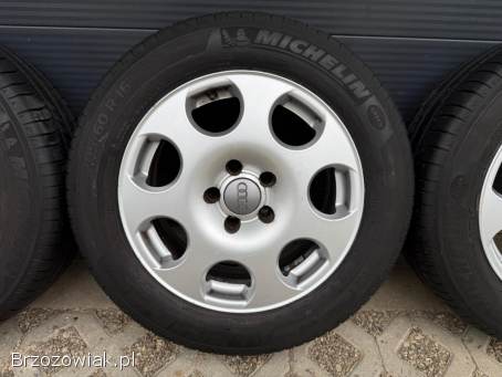 Koła letnie 5x112 R16 Audi 7J ET42 57,  1 stan DB + 205/60 Michelin 5 mm VW Skoda