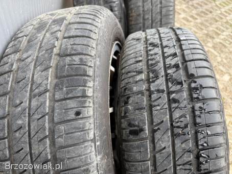 Koła letnie 4x100 R14 AVUS 6J ET38 57,  1 mm stan DB + 185/60 Dębica 3,  5/4,  5 mm