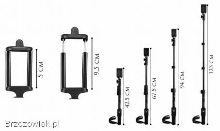 Kij selfie monopod bluetooth do telefonu z pilotem długi 123cm rozkładany!