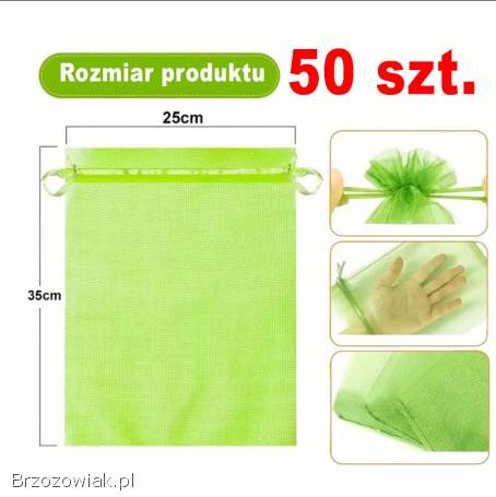 50szt worki siatka ochrona przed owadami na owoce warzywa 17x23cm