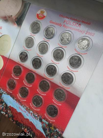 POLSKA Gwiazdy reprezentacji 2002 kolekcja medali