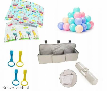 KOJEC DLA DZIECI ISERE PREMIUM 150x180 MATA PIANKOWA KULKI ORGANIZER GĄBKI