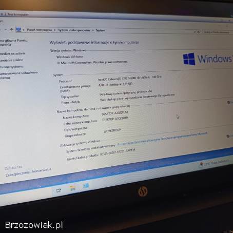 Laptop HP,  ekran15.  6,  dysk 500 gb,  4gb ram,  windows 10