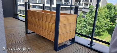 Duża Donica metalowo-drewniana loft