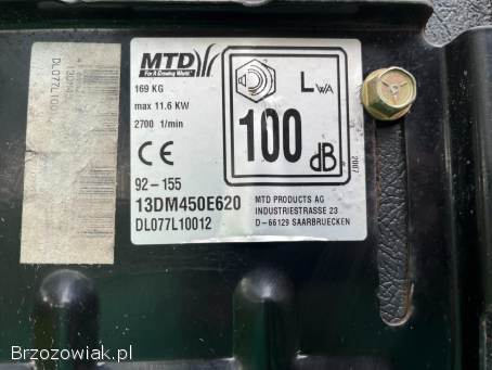 Traktorek kosiarka MTD 16KM z pompą oleju kosz tylny wyrzut