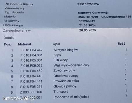 Myjka wysokociśnieniowa Bosch UniversalAquatak 135 GWARANCJA
