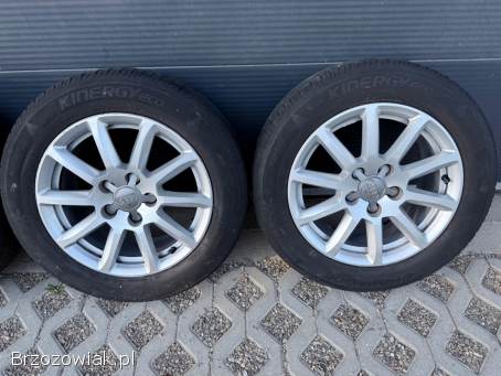 Koła letnie 5x112 R16 Audi 7,  5J ET45 66,  6 mm stan DB + 205/60 Hankook 4/5 mm