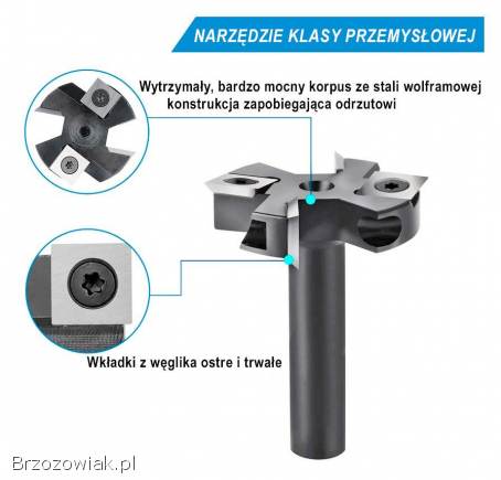 Frez do planowania płaszczyzn 38,  1mm uchwyt 8mm +4ostrza