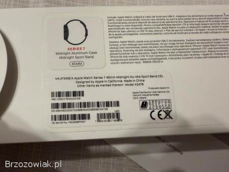 Apple Watch Series 7 45mm GPS + CELLULAR LTE stan BDB kpl.  pasek NIKE