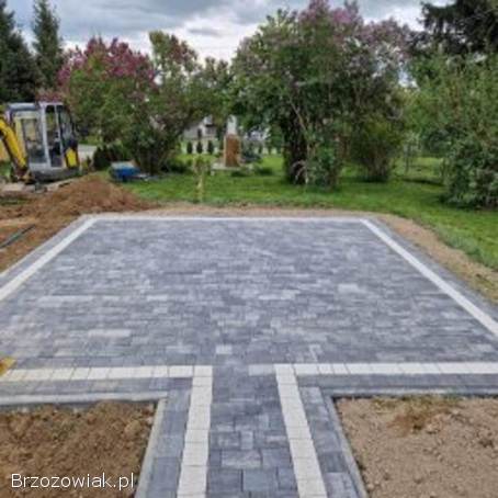 Układanie kostki brukowej,  ogrodzenia panelowe