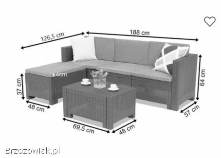 Komplet mebli wypoczynkowych z technorattanu