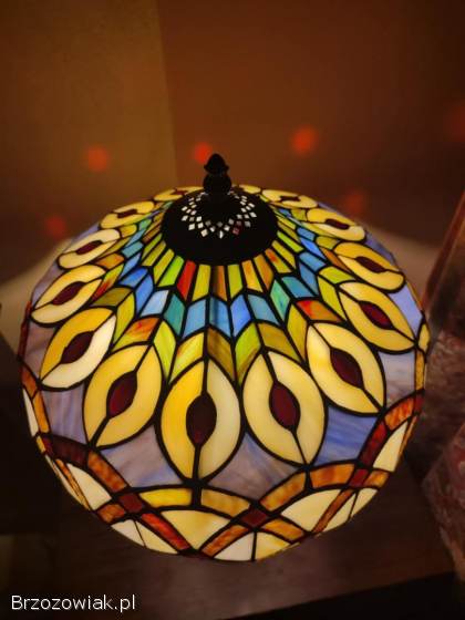Lampa witrażowa piękne kolory,  wysokość 48 cm