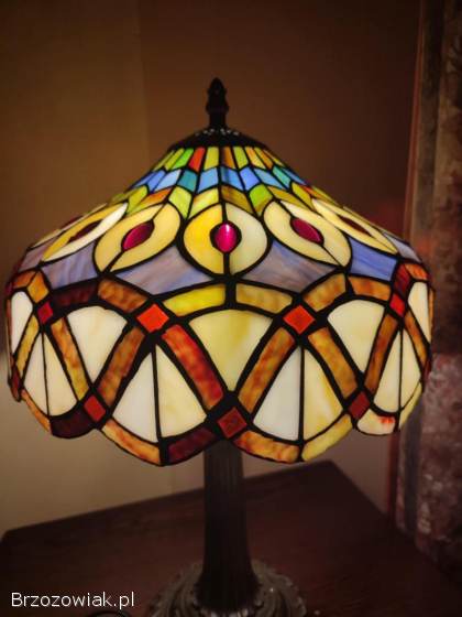 Lampa witrażowa piękne kolory,  wysokość 48 cm