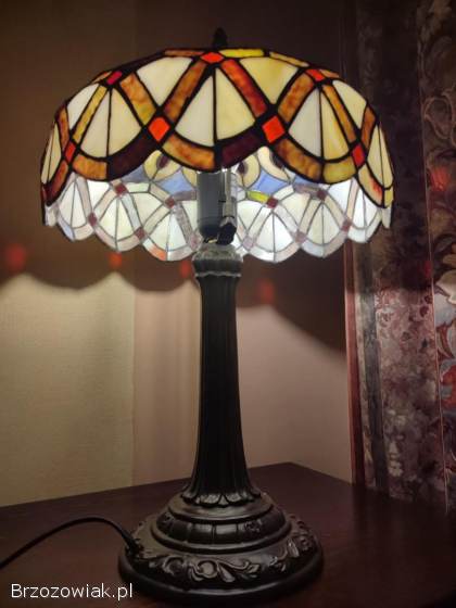 Lampa witrażowa piękne kolory,  wysokość 48 cm