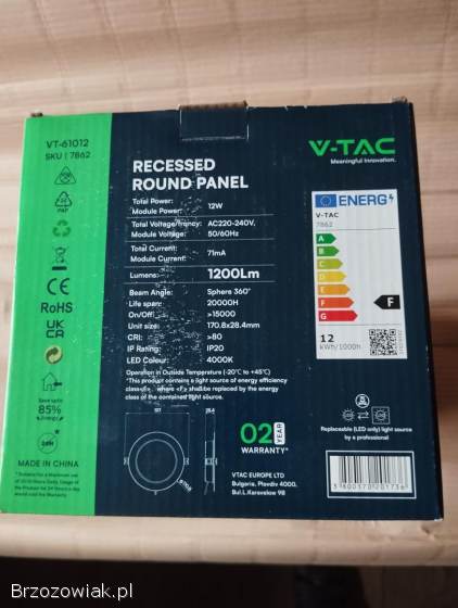 Lampy sufitowe LED panel 12W 230V