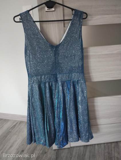 Sukienka brokatowa niebieska rozmiar 40