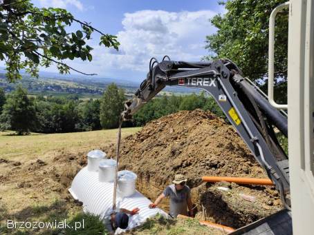 Usługi Minikoparką Krosno -  Odwodnienia -  Roboty Ziemne -  Koparka
