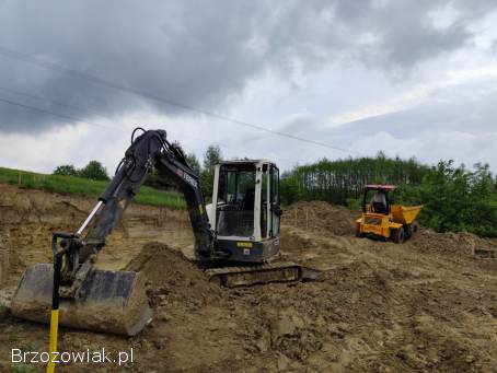 Usługi Minikoparką Krosno -  Odwodnienia -  Roboty Ziemne -  Koparka