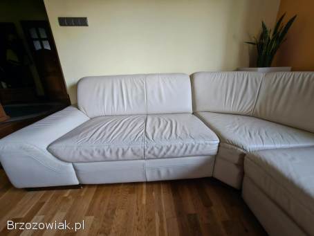 Narożnik skórzany i pufa skórzana