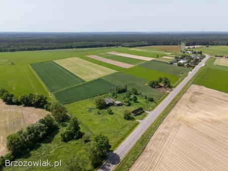 Działka budowlana 63 ar uzbrojona z budynkami