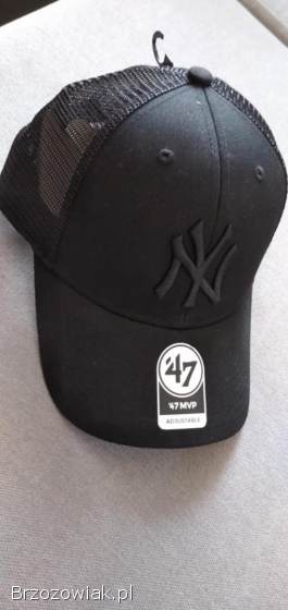 CZAPKA Z DASZKIEM NEW YORK YANKEES BRANSON 47 CZARNA SIATECZKA