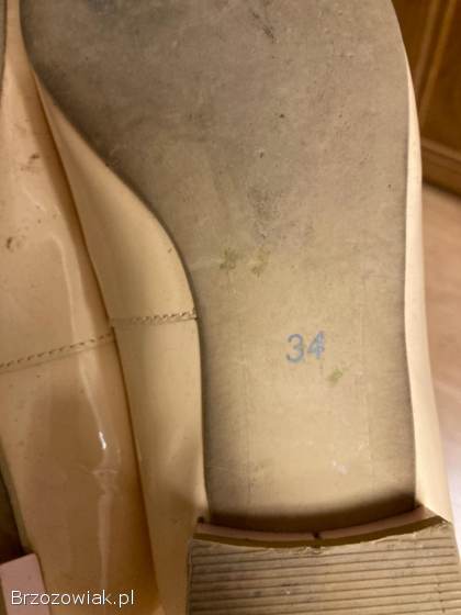 Buty baleriny beżowe ze sklepu Femmishu rozmiar 34