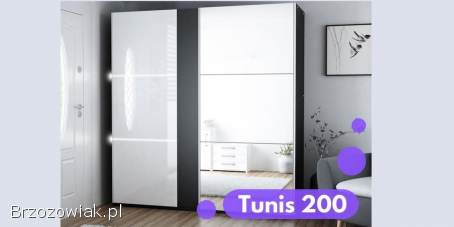 Szafa przesuwna TUNIS 200 i 250 w połysku -  Promocja!