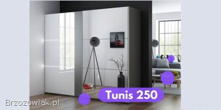 Szafa przesuwna TUNIS 200 i 250 w połysku -  Promocja!