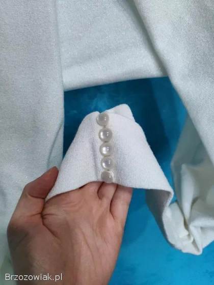 Narzutka etola ślubna śmietanka ze złotą nitką