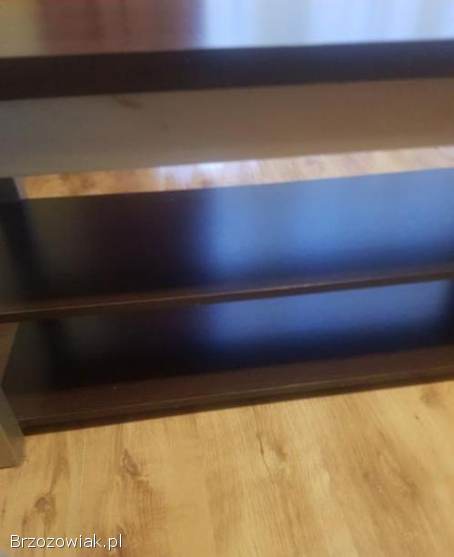 Stolik RTV w kolorze wenge z elementami srebrnego