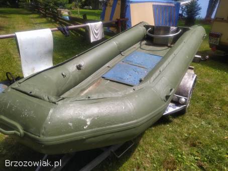 Ponton z twardym dnem,  mocowanie na silnik + przyczepka