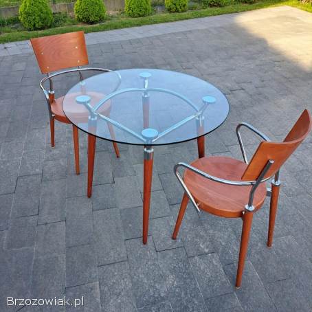 Okrągły stół + dwa krzesła