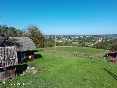 Dom drewniany z działka 71ar Brzozów