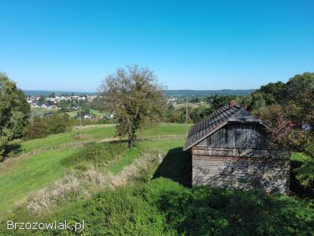 Dom drewniany z działka 71ar Brzozów
