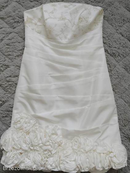 Suknia ślubna mini ecru r.  38