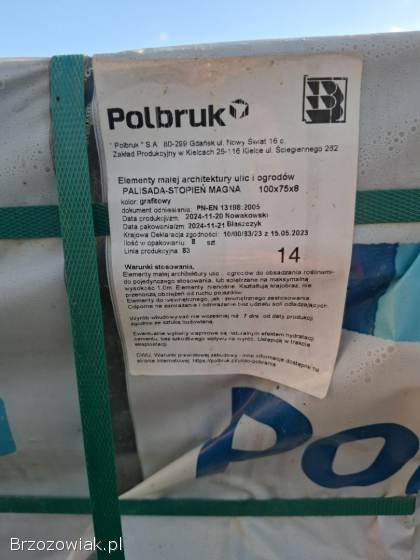 Palisada stopień MAGNA grafit Polbruk