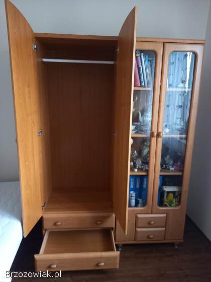 Zestaw mebli -  szafa,  witryna i szafka RTV