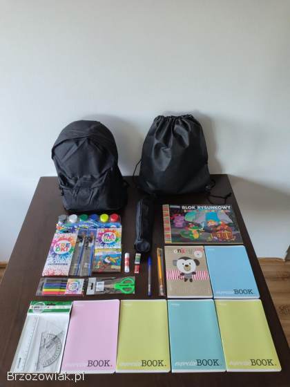 Zestaw Szkolny/Wyprawka -  Plecak,  piórnik,  worek na WF i wiele więcej!