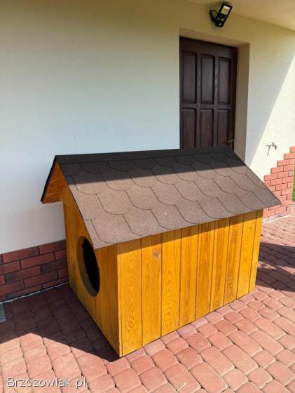 Solidna,  ocieplana buda dla psa – zdejmowany dach,  drewniana podłoga