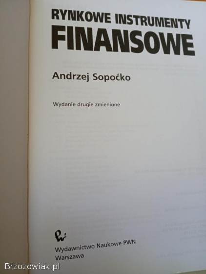 Rynkowe instrumenty finansowe Andrzej Sopoćko PWN
