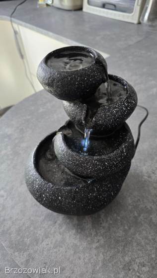 Fontanna mini zewnętrzna,  wewnętrzna grafitowa,  podświetlana