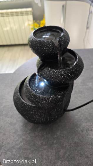 Fontanna mini zewnętrzna,  wewnętrzna grafitowa,  podświetlana