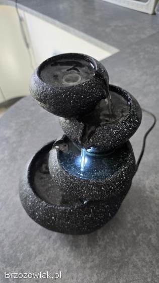 Fontanna mini zewnętrzna,  wewnętrzna grafitowa,  podświetlana