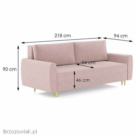 Kanapa Netro Lotus 15 różowa