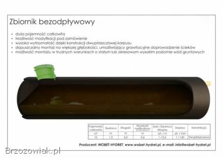Zbiornik bezodpływowy / szambo szczelne poj.  10000 l HDPE Z WOBET HYDRET